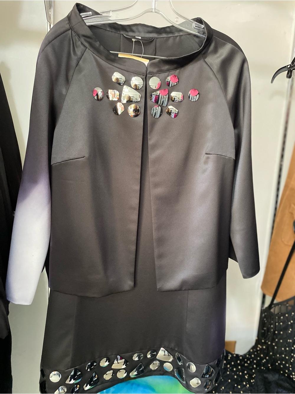 Women’s Black Embellished Jacket and skirt set